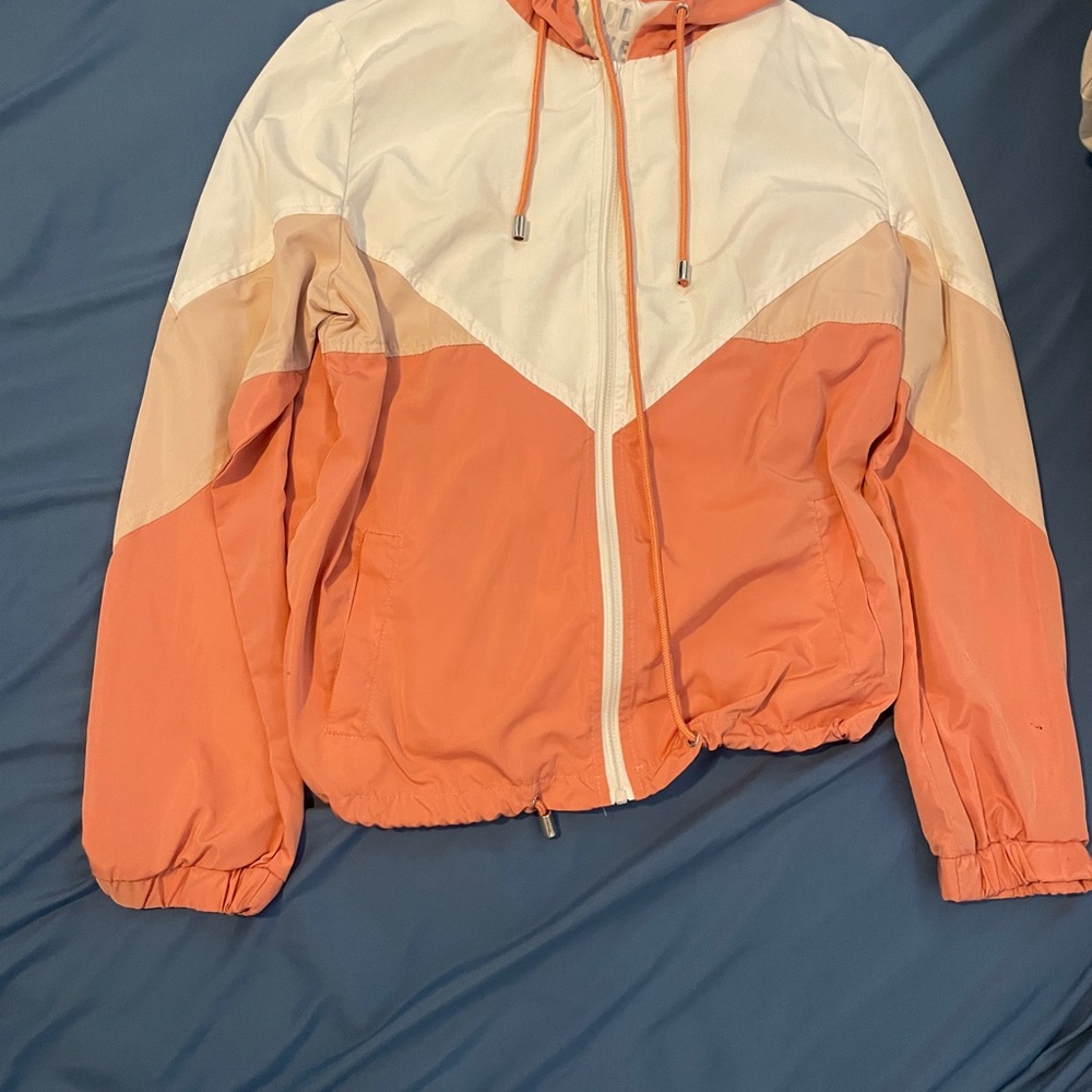 Love Tree Peach and Cream Bomber Jacket